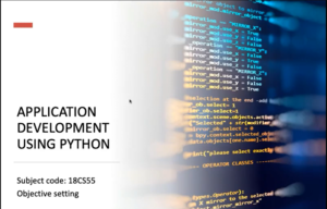 Read more about the article APPLICATION DEVELOPMENT USING PYTHON