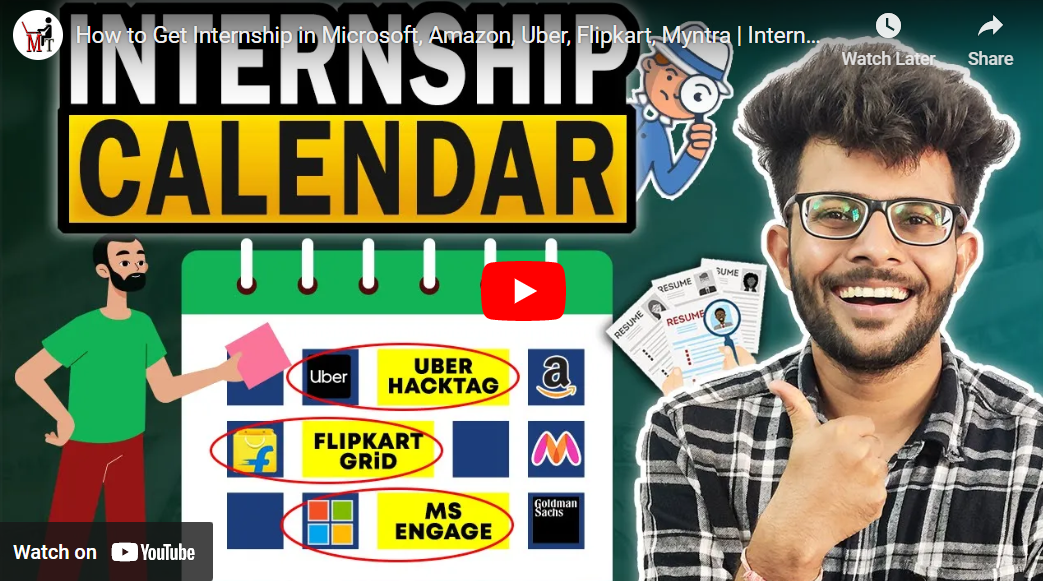 Read more about the article How to Get Internship in Microsoft, Amazon, Uber, Flipkart, Myntra